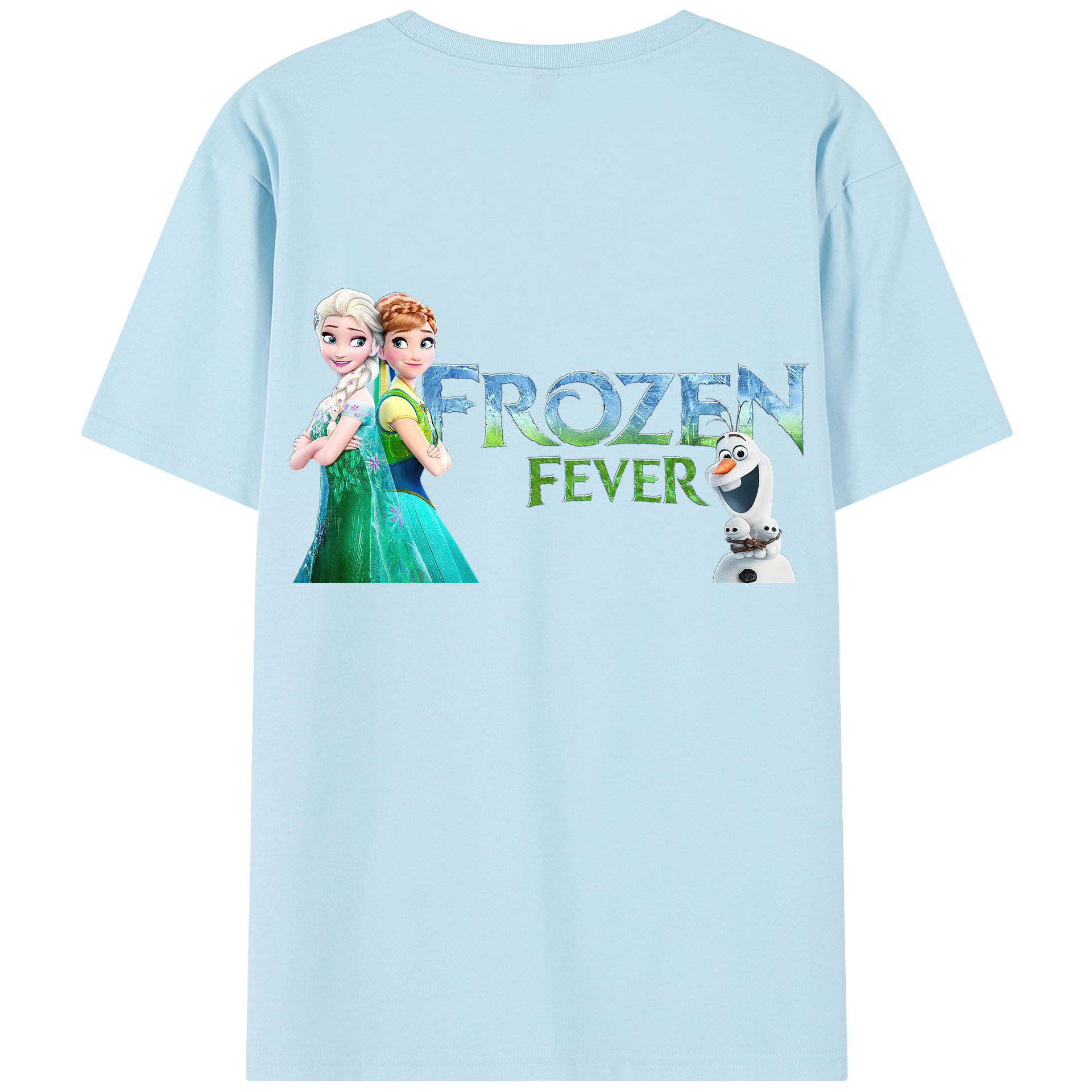 （画像用） アナと雪の女王 アンナ エルサ Frozen Anna Elsa 綿100％半袖Tシャツ（背面プリント）